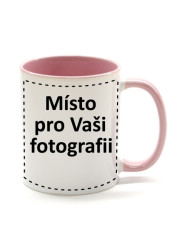 FOTODÁRKY: Fotohrnek RŮŽOVO-bílý 1x foto 300ml