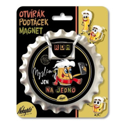 Nekupto Otvírák na pivo / podtácek - MYSLÍM JEN NA JEDNO