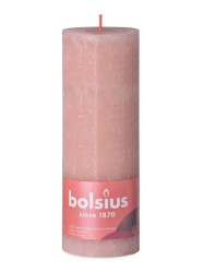 Bolsius Rustic Shine Válec 68x190mm Misty Pink, růžová svíčka