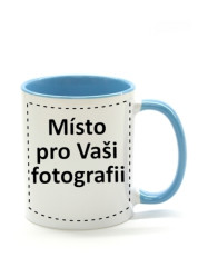 FOTODÁRKY: Fotohrnek SVĚTLE MODRO-bílý 1x foto 300ml