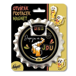 Nekupto Otvírák na pivo / podtácek DOPIJU A JDU