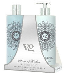 Vivian Gray AROMA SELECTION Amber & Cedar, sprchový set 2x 500 ml