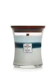 Vonná svíčka WoodWick Trilogy ICY WOODLAND, střední 275 g