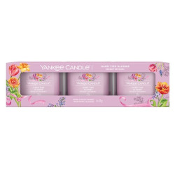 Yankee Candle 3x votivní svíčka ve skle HAND TIED BLOOMS, 3x 37 g