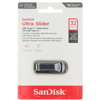 detail SanDisk Ultra Slider USB Type-C USB 3.2 Gen 1 32 GB, zasunovací konektor