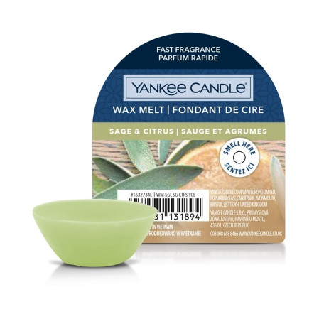 detail Yankee Candle SAGE & CITRUS, vonný vosk 22 g NEW