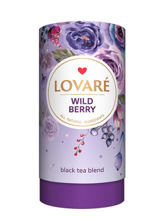 detail LOVARÉ Tubus 80 g WILD BERRY, černý sypaný čaj s příchutí