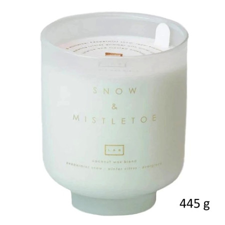 detail DW HOME - SNOW & MISTLETOE, vonná svíčka ve skle 445g