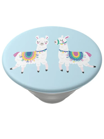 detail PopSockets PopTop Gen.2, Llamalliance, dvě lamy na modrém pozadí, výměnný vršek