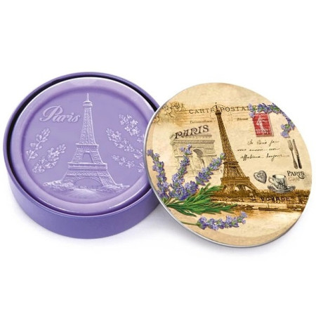 detail Esprit Provence Paris Eiffel Tuhé mýdlo v kulaté plechovce, 100 g