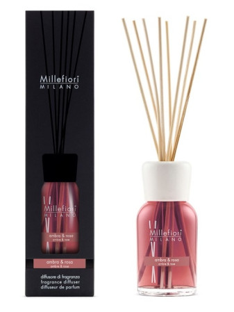 detail Millefiori Milano Difuzér 250ml AMBRA & ROSA