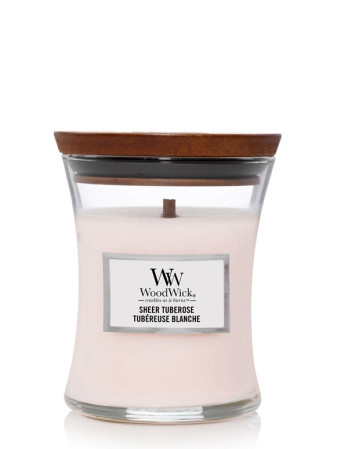 detail Vonná svíčka WoodWick SHEER TUBEROSE, střední 275 g