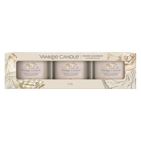 detail Yankee Candle 3x votiv ve skle WARM CASHMERE, 3x 37 g