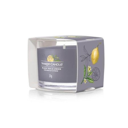 detail Yankee Candle Votiv ve skle BLACK TEA & LEMON, 37 g