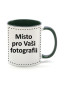 náhled FOTODÁRKY: Fotohrnek TMAVĚ ZELENO-bílý 1x foto 300ml